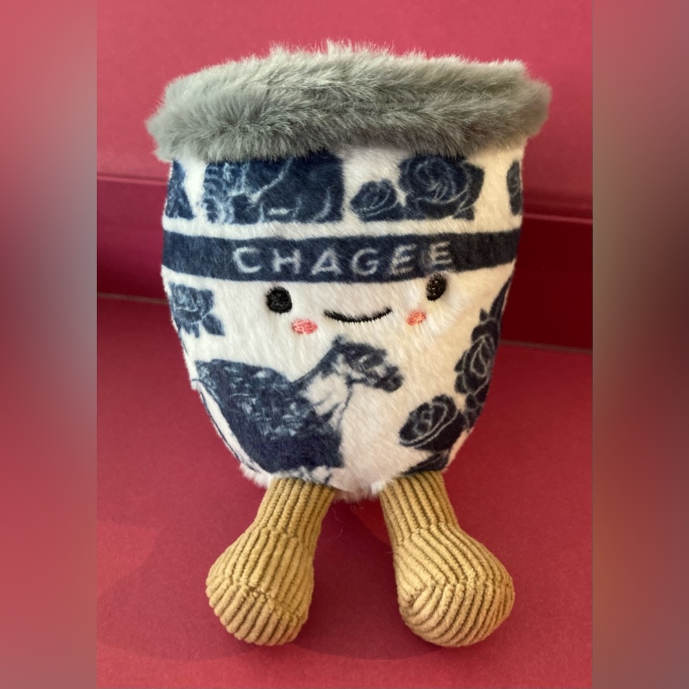🧋 Limited Edition CHAGEE Bubble Milk Tea Cup BBT Plush Doll with Legs & Keychain